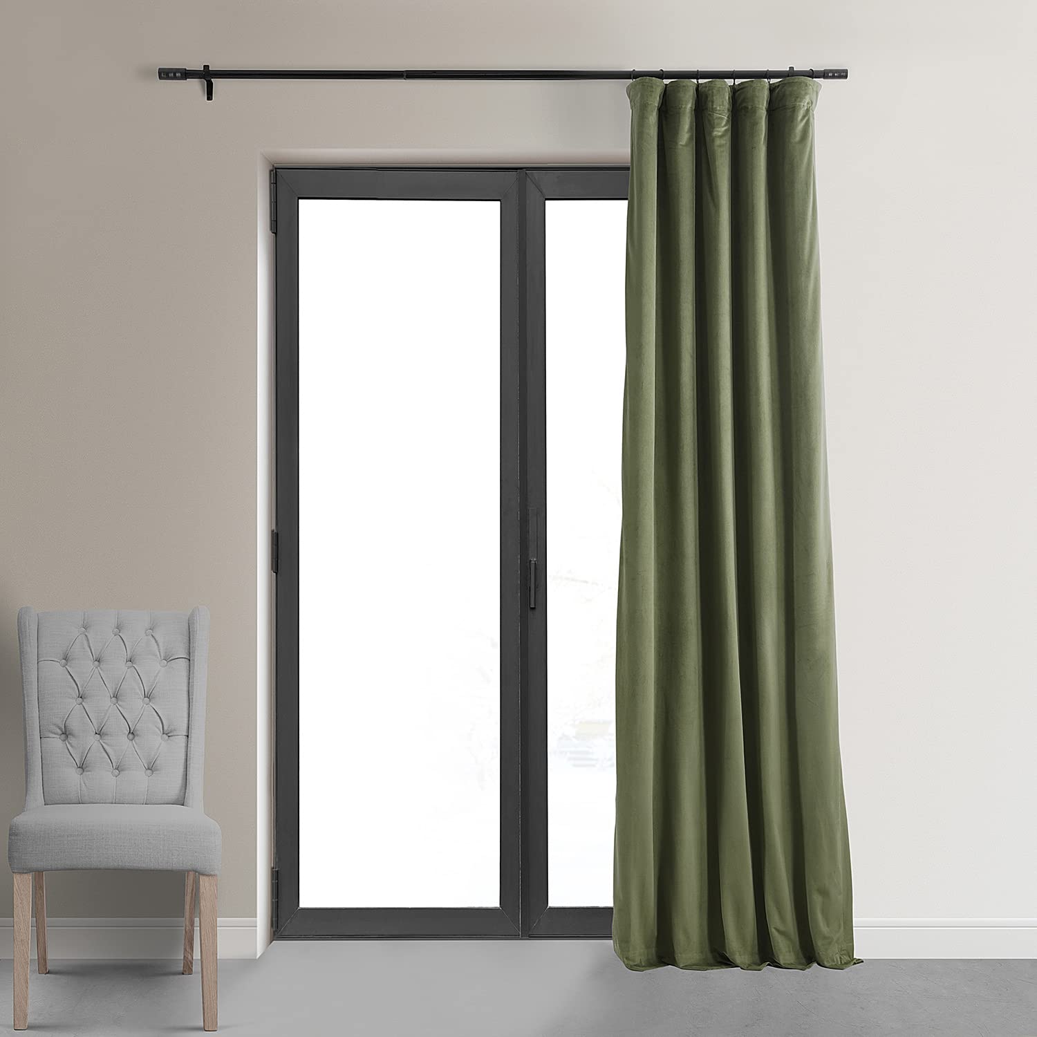 Hpd Half Price Drapes Signature Velvet Thermal Blackout Curtains For Living Room 84 Inch Long (1 Panel) Rod Pocket Insulated Blackout Curtains For Bedroom Window Curtains, 50W X 84L, Hunter Green