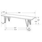Coaster Home Furnishings Neve Live-Edge Dining Bench with Hairpin Legs Sheesham Grey and Gunmetal