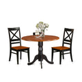 East West Furniture Dlqu3-Bch-W 3 Pc Kitchen Table Set-Dining Table And 2 Wooden Kitchen Chairs