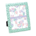 Laura Ashley 8x10 Mint Green Flower Textured Hand-Crafted Resin Picture Frame w/Easel & Hook for Tabletop & Wall Display, Decora