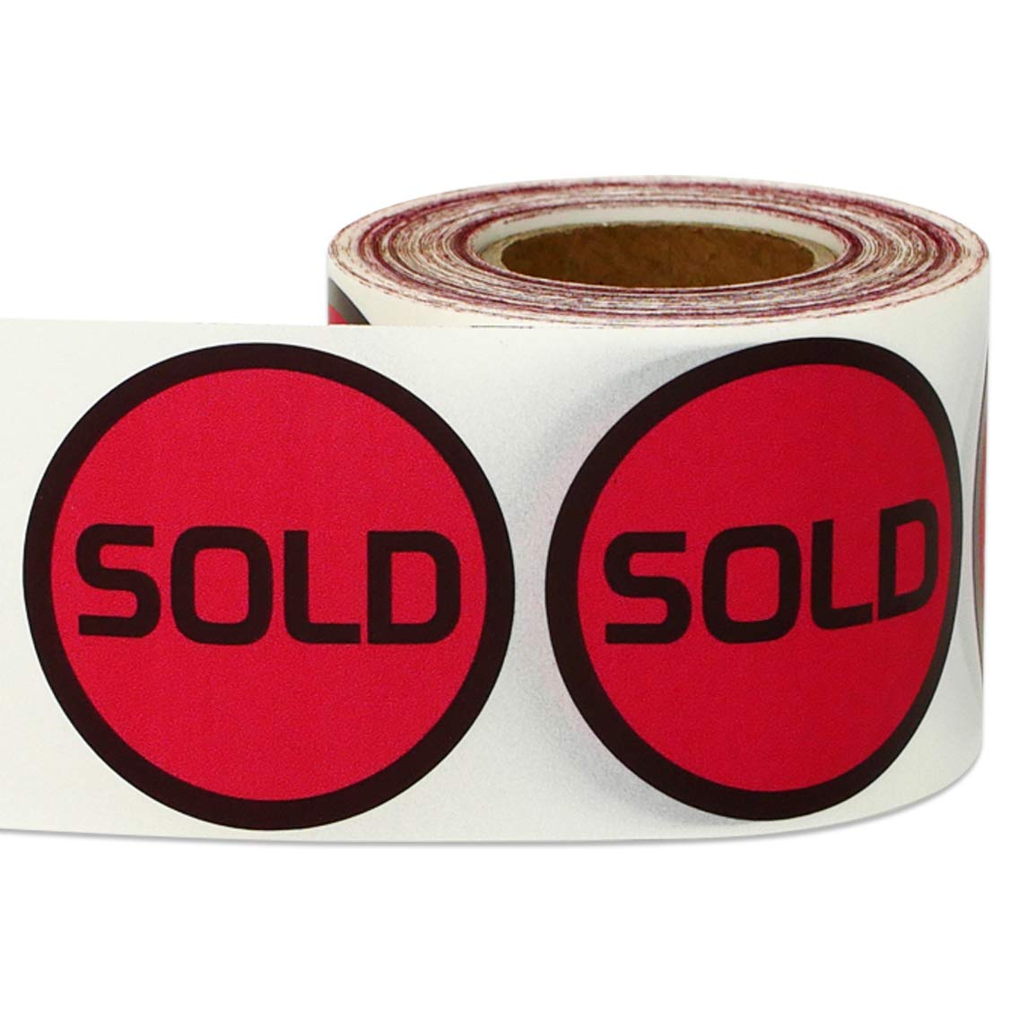 300 Sold Stickers, 1.5' Round Sold Out Red Sold Sign Point Sale Inventory Control Store Label Stickers For Yard Sale Garage Sal