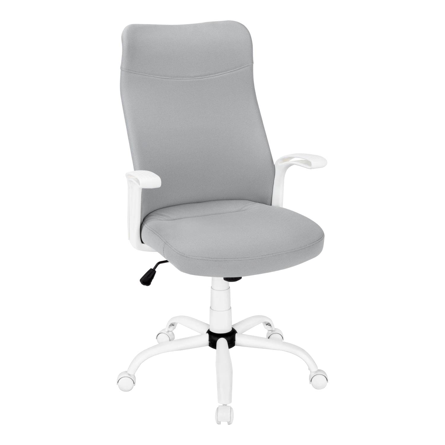 Monarch Specialties 7324, Adjustable Height, Swivel, Ergonomic, Armrests, Computer Desk, Work, Metal, Mesh, Contemporary, Modern Office Chair Multi Position, 24&quot;L x 24.75&quot;W x 40.5&quot;H, Grey Fabric/White