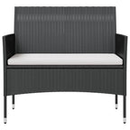 vidaXL Patio Lounge Set 16 Piece, Patio Furniture Set for Outdoor Garden Backyard, Sectional Sofa with Cushions, Loveseat, Poly Rattan Black
