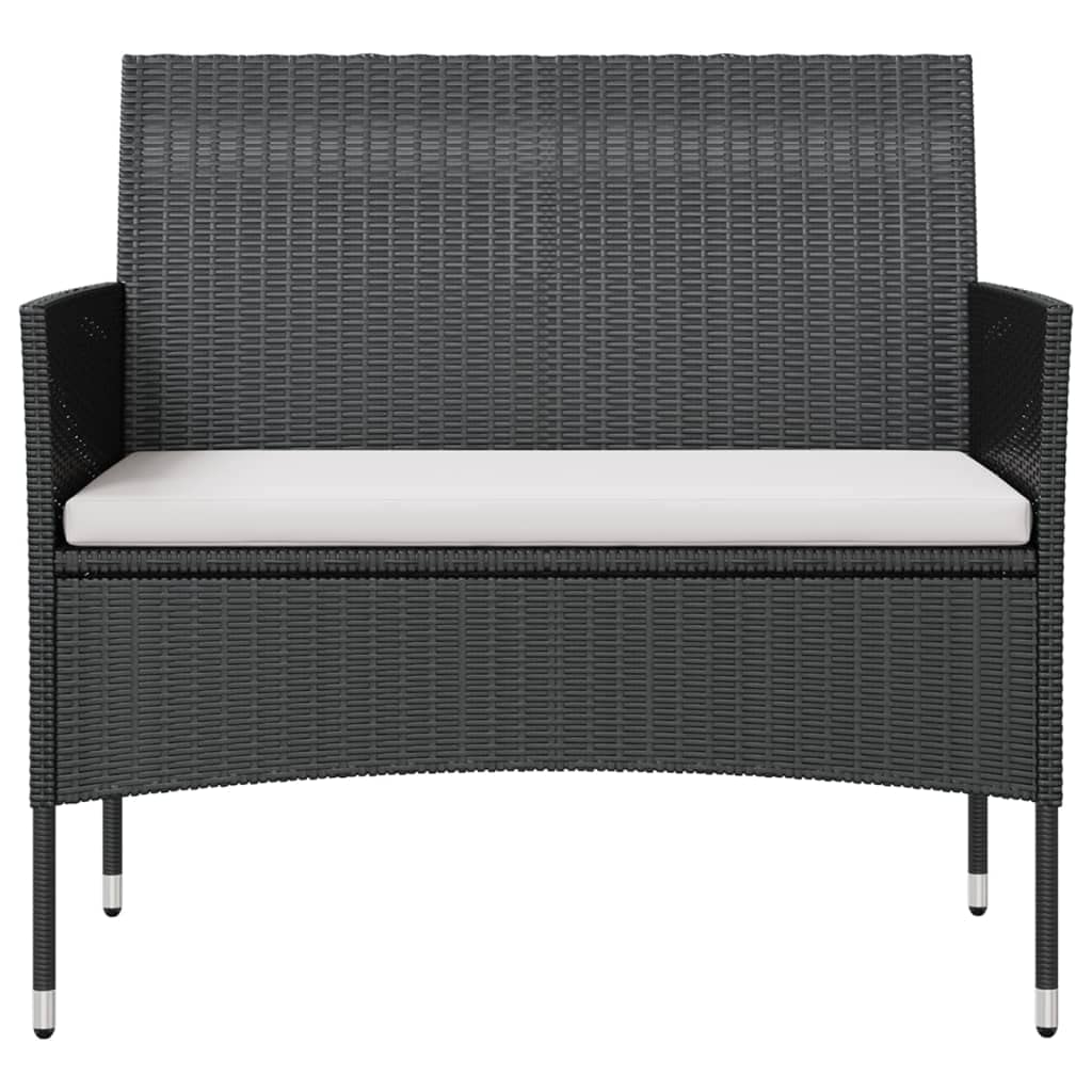 vidaXL Patio Lounge Set 16 Piece, Patio Furniture Set for Outdoor Garden Backyard, Sectional Sofa with Cushions, Loveseat, Poly Rattan Black