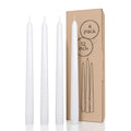 CANDWAX White Taper Candles 12 inch Dripless - Set of 4 Tapered Candles Ideal as Dinner Candles - Smokeless and Unscented Taper 