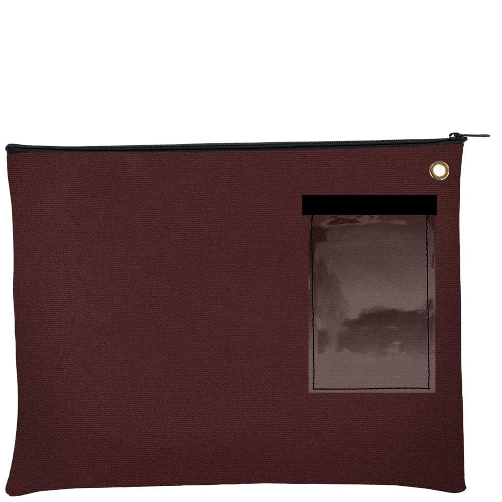 Banksupplies  Canvas Interoffice Mailer, 14 Oz. | 14W X 11H | Burgundy | Transit Bag | Large Zipper Bag With Grommet | Use With