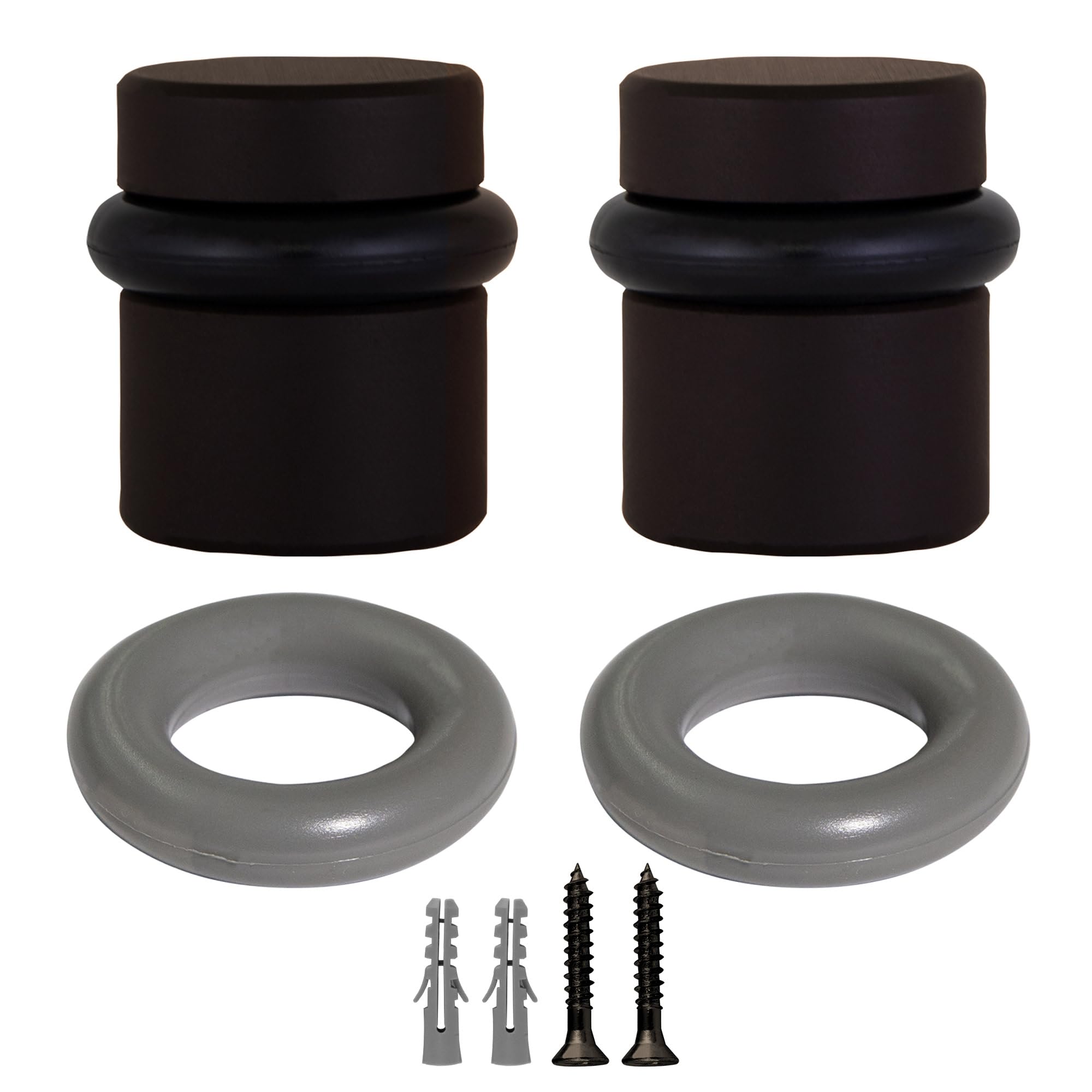 Design House 189332-Orb Cylindrical Door Stop, 2-Pack, Oil Rubbed Bronze