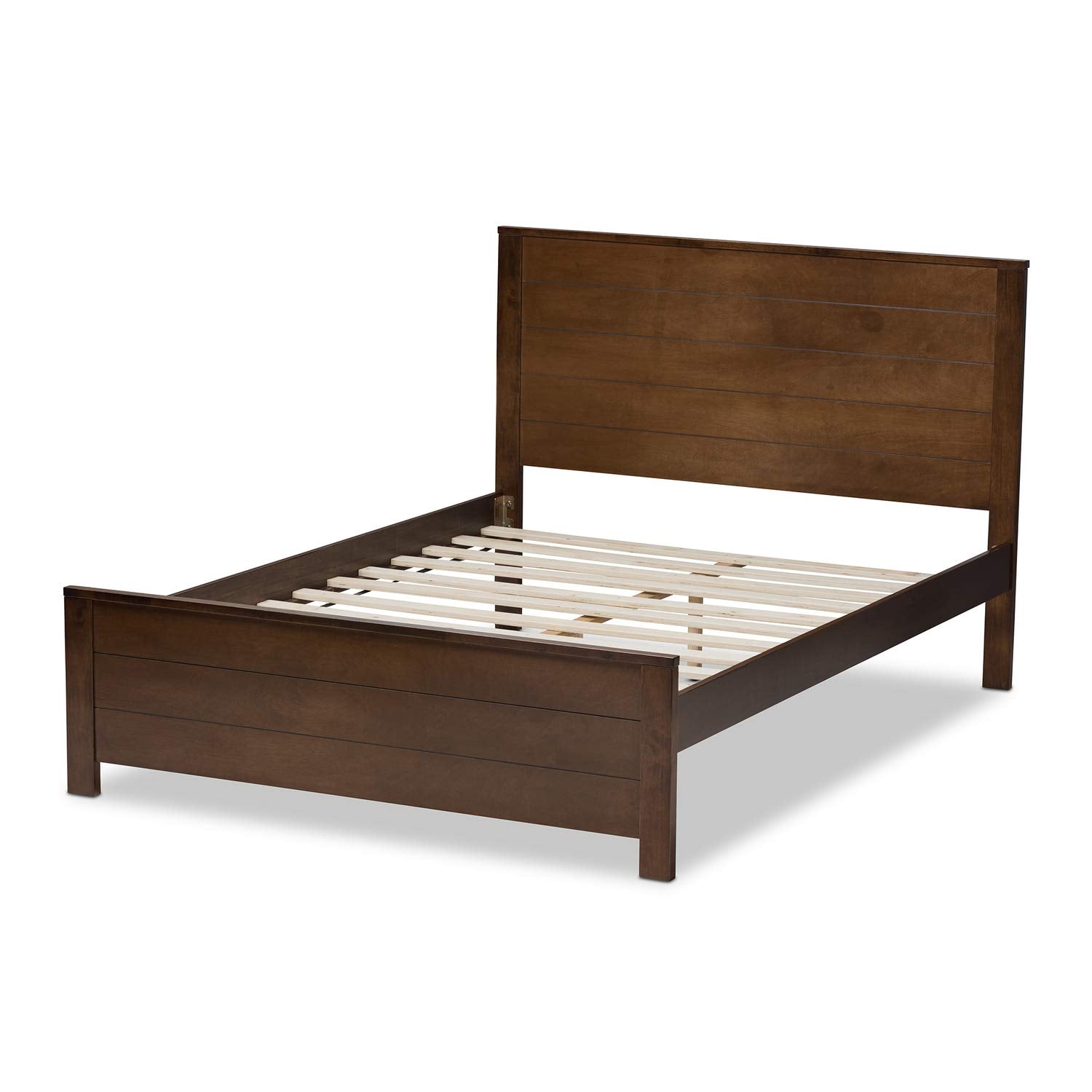 Baxton Studio Catalina Modern Classic Mission Style Brown-Finished Wood Full Platform Bed Brown/Full//Medium Wood/Mission/Rubber Wood/Poplar
