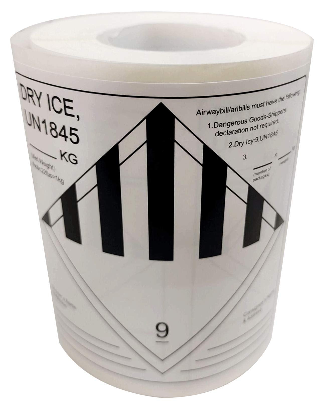 Wootile Dry Ice Shipping Stickers, 250 Pcs Un1845 Hazard Class 9 Labels. Perforated. Adhesive.