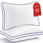 Premium Pillows King Size Set Of 2, Fluffy And Supportive 7D Down Alternative Bed Pillows, Luxury Soft Hotel Quality Gusseted Pi