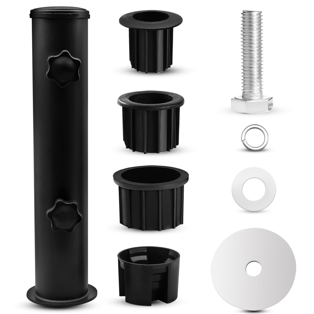 Umbrella Pole Replacement Umbrella Mount, Metal Deck Umbrella Holder Outdoor, Universal Umbrella Replacement Parts Tube Bracket,