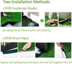 Petgrow Realistic Artificial Grass Rug 15Ftx30Ft, Customized Size Indoor Outdoor Garden Lawn Landscape Synthetic Grass Mat - Thi