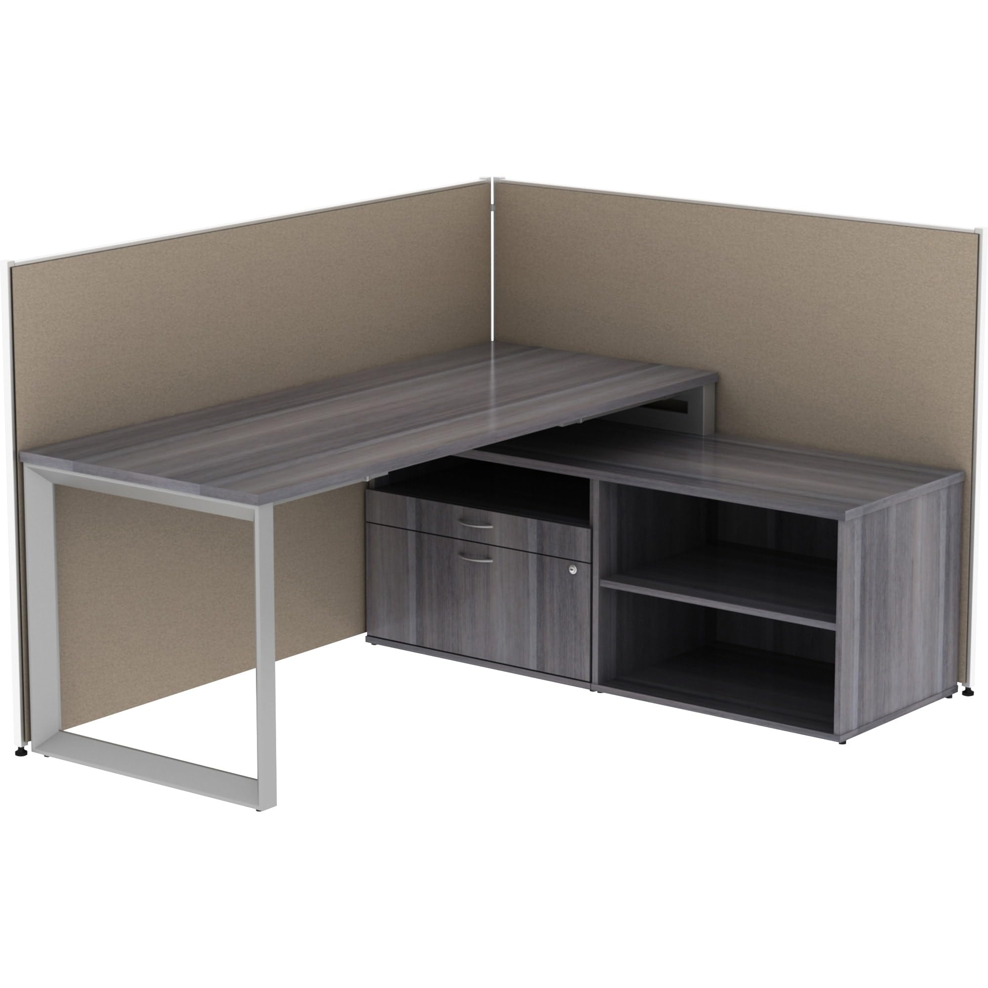 72" Width x 48" Height - Fabric, Steel - Gray-90264-Furniture