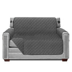 Sofa Shield Patented Chair Slip Cover, Large Cushion Protector, Reversible Stain And Dog Tear Resistant Slipcover, Quilted Microfiber 48” Seat, Washable Covers For Dogs Pets Kids, Charcoal
