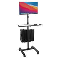Mount-It! Computer Cart, Rolling Computer Desk, Mobile Desk Workstation With Monitor Mount For Up To 32' Screen, Full Keyboard Tray, Floating Adjustable Cpu Holder, Standing Computer Cart 70' Tall