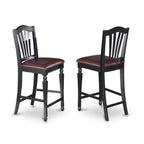 East West Furniture CHEL9-BLK-LC Chelsea 9 Piece Counter Height Set Includes a Square Kitchen Table with Butterfly Leaf and 8 Faux Leather Dining Room Chairs, 54x54 Inch