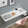 QARA 16X31.5 Inch Solid Wood Wall Mounted Folding Round Corner Study Table| Wall Mount Table With Drawer|Foldable Wall Laptop De