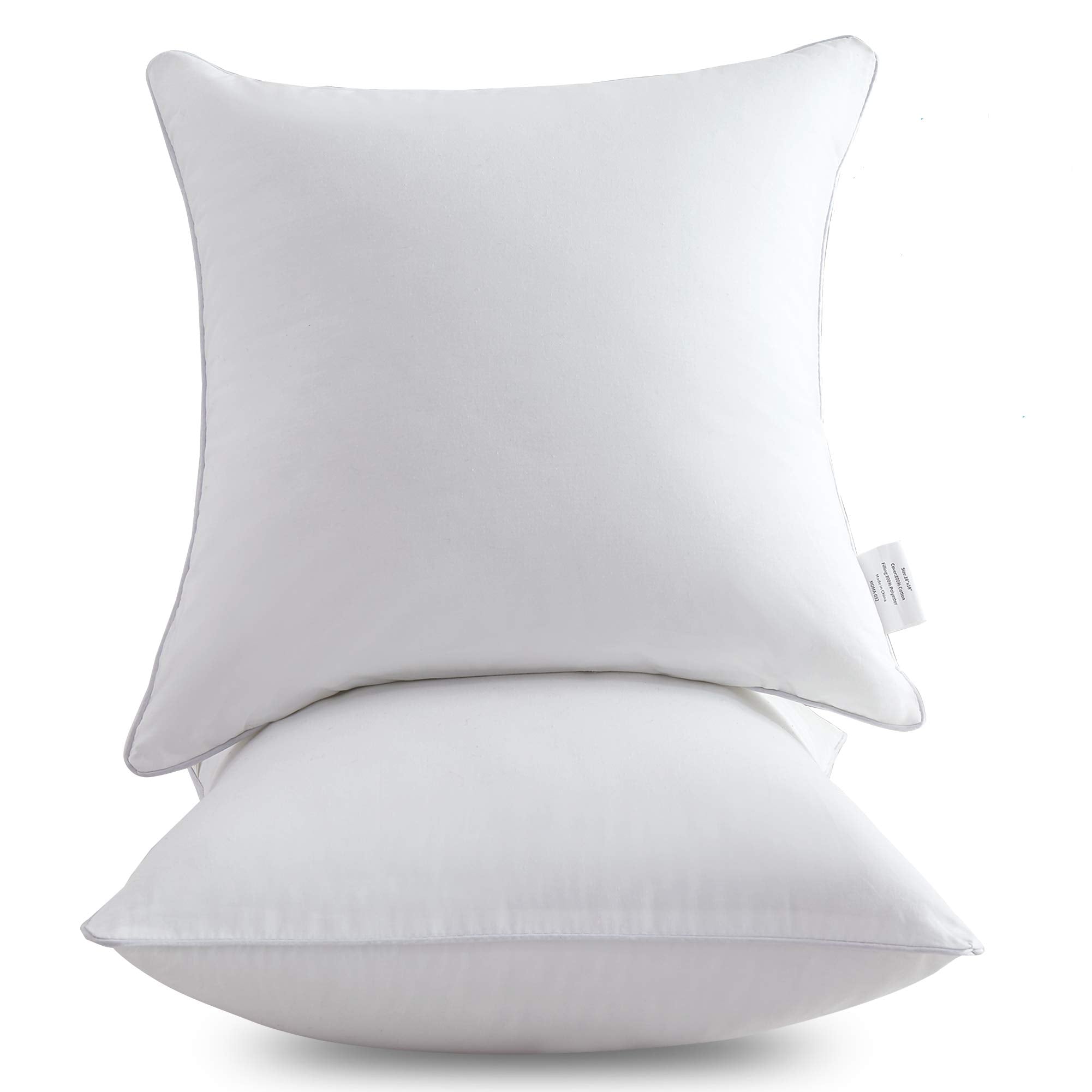 Oubonun 20 X 20 Throw Pillow Inserts (Set Of 2) With 100% Cotton Cover - 20 Inch Square Interior Decorative Sofa Pillow Insert P