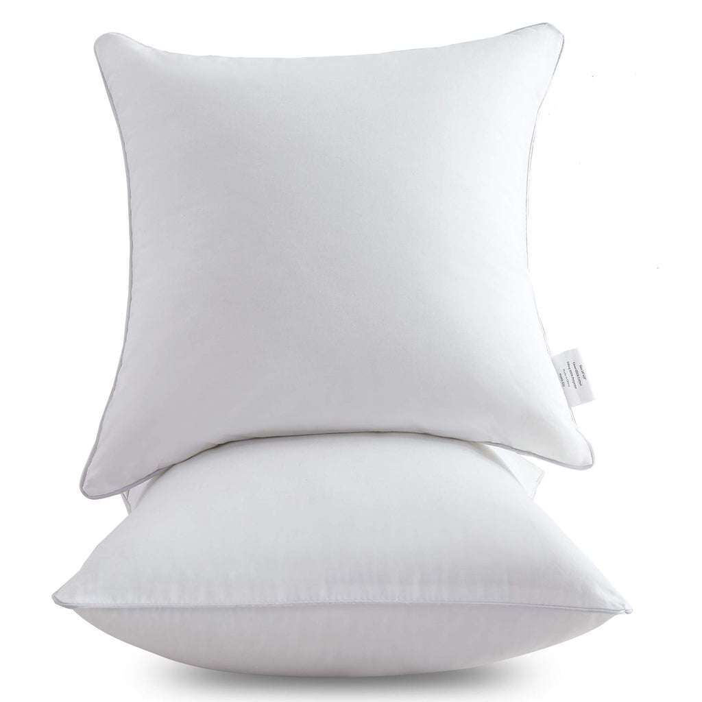 Oubonun 22 X 22 Throw Pillow Inserts (Set Of 2) With 100% Cotton Cover - 22 Inch Square Interior Sofa Decorative Pillow Insert P