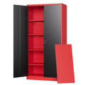Letaya Metal Storage Cabinets with Lock, 72 Tall Locker Organizer Steel Cabinets, Adjustable Layers Shelves 2 Doors for Home, Of