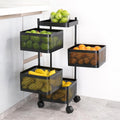 Radiant 4 Layer Multipurpose Plastic Trolley With Dish Rack For Kitchen Fruit Vegetable Storage Basket Kitchenware Food, Snacks,