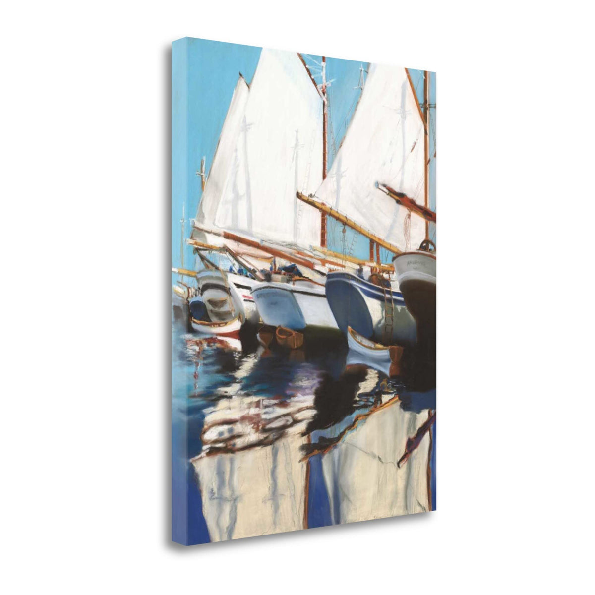 25' Fun and Vibrant Sailboats Giclee Wrap Canvas Wall Art