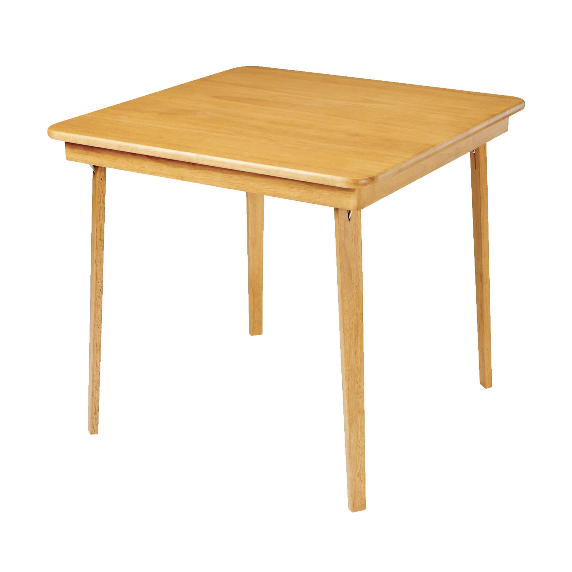 MECO Stakmore Straight Edge Solid Wood Folding Card Table, Folds to Deep 3.38 Inches for Easy Storage, 29.5H x 32''W x 32''D