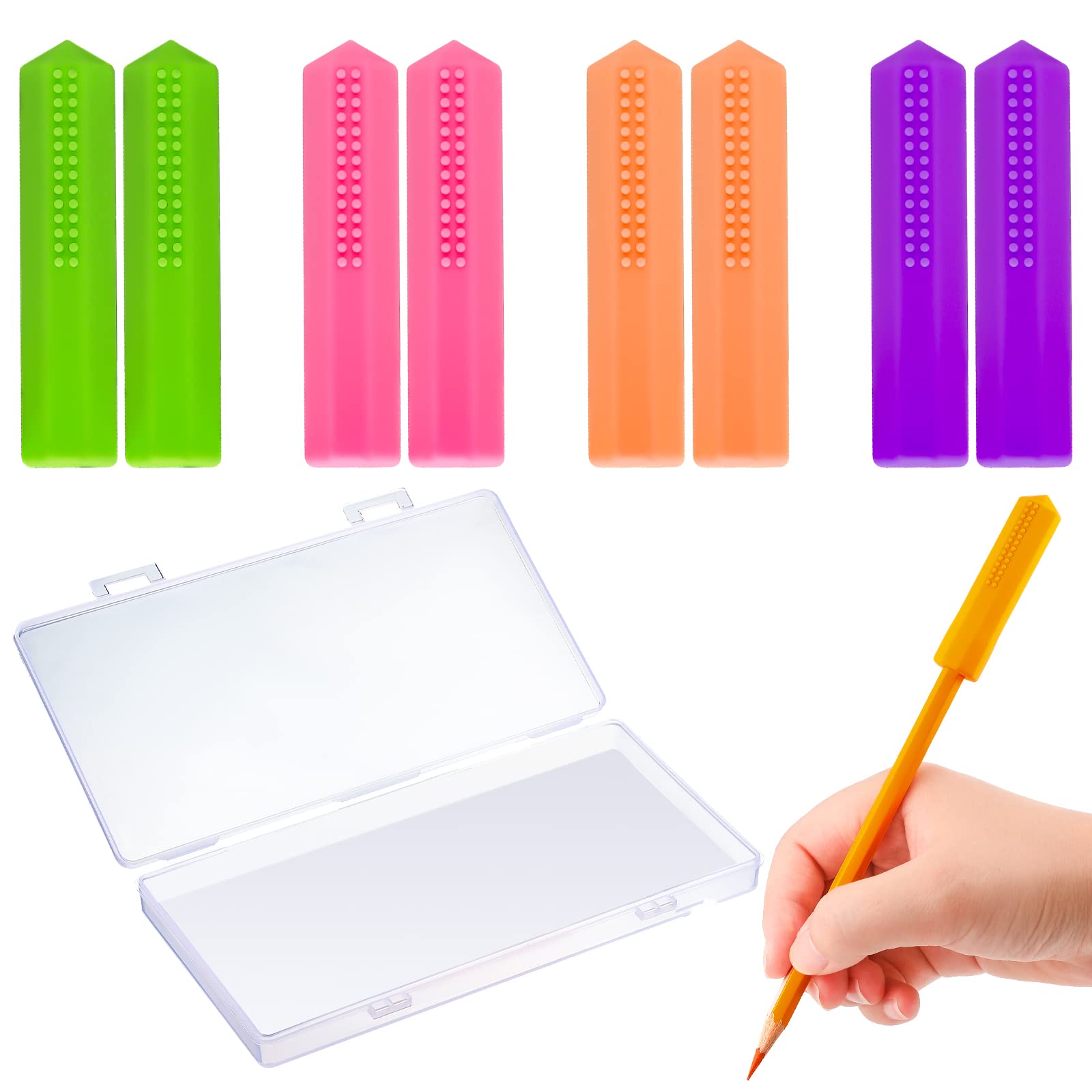 Teling 8 Pieces Chewable Pencil Topper Chew Pencil Topper Eraser Caps Sensory Chewy Toys Kids Erasers Topper For Oral Motor Set