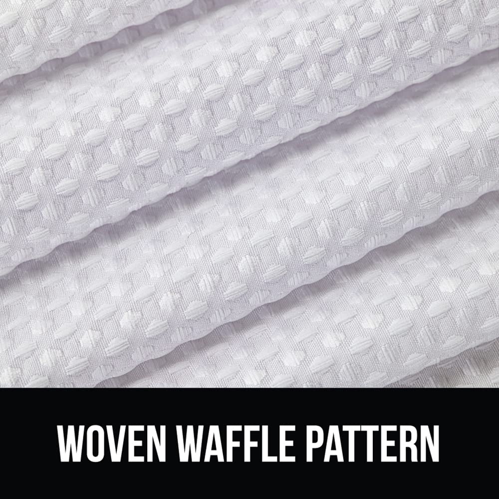 Gorilla Grip Waffle Shower Curtain, Thick Weighted Fabric, Wrinkle And Rust Resistant, Classic Hotel Quality Design, Heavy Duty Long Curtains For Bathroom Showers, Bath Tubs, Machine Wash, 72X72 White