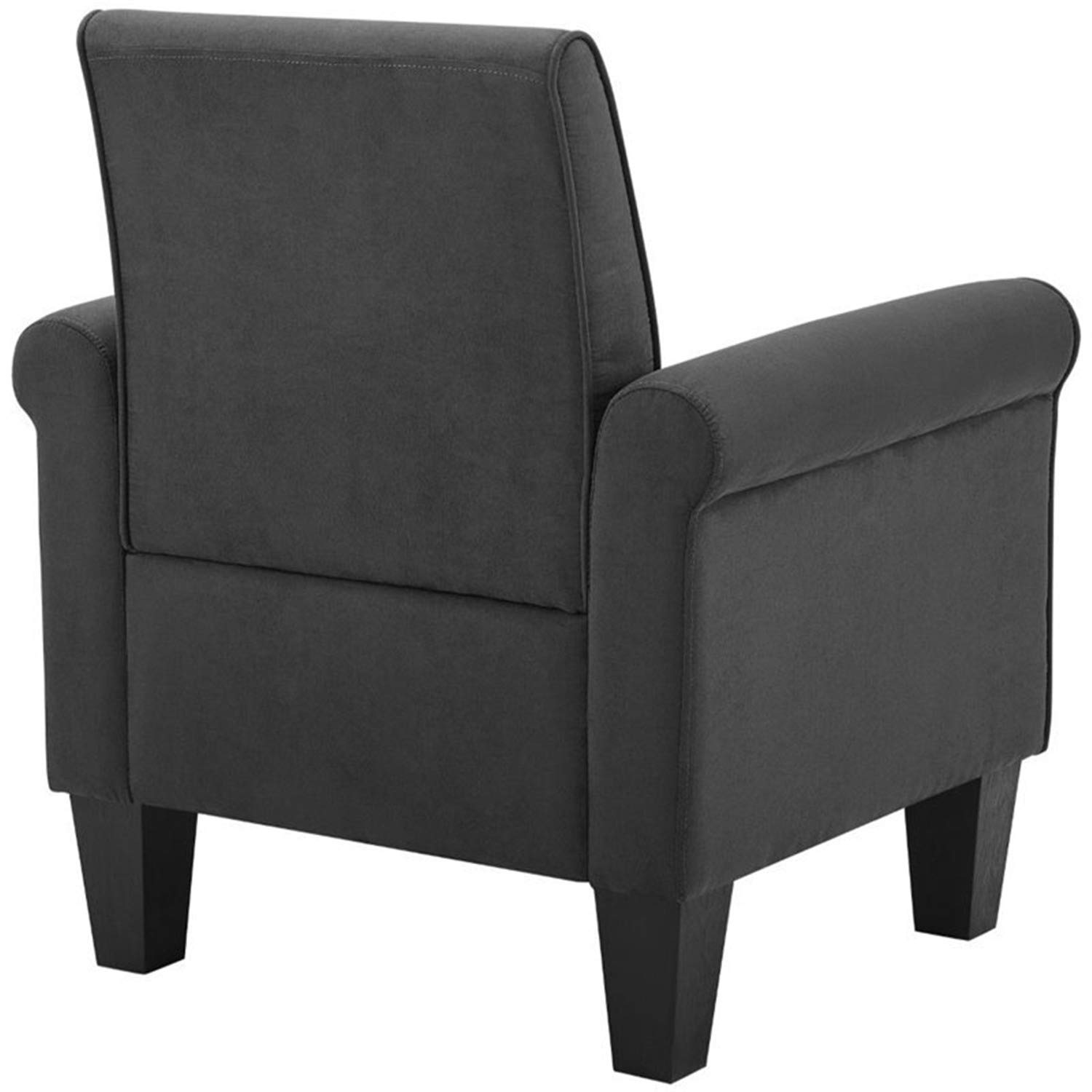 Lilola Home Angelo Dark Gray Microfiber Fabric Armchair