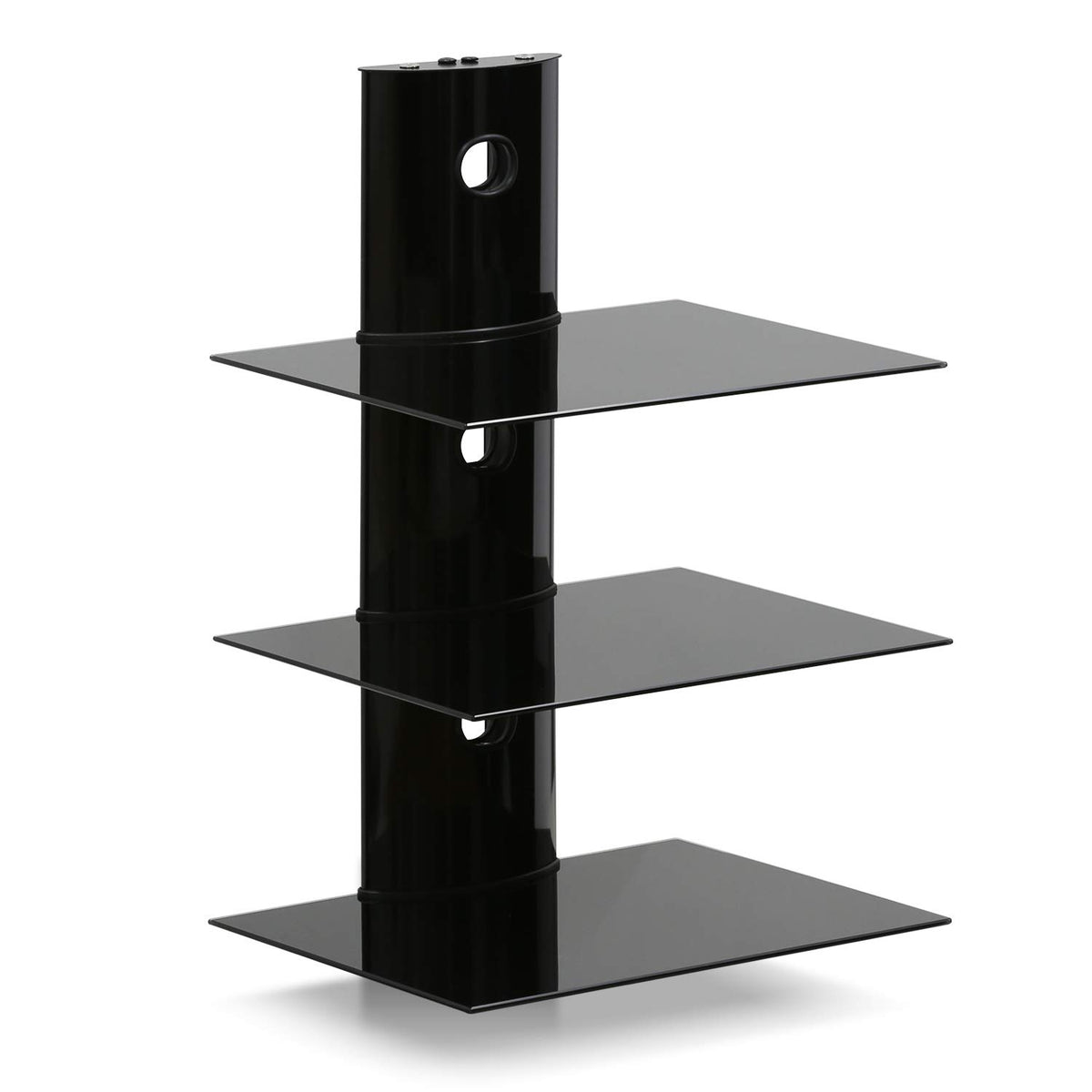 Furinno 3-Tier Floating Wall Shelf For Media Accessories, Black