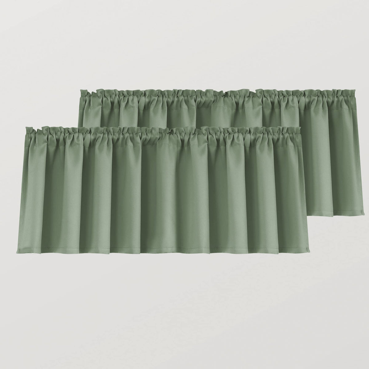 Sage Green Bathroom Curtains Window Valance Room Darkening Blackout Valances for Kitchen Living Room Bedroom 52 x 18 Inch Length