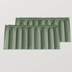 Sage Green Bathroom Curtains Window Valance Room Darkening Blackout Valances for Kitchen Living Room Bedroom 52 x 18 Inch Length
