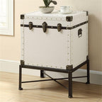 Coaster Furniture Accent Cabinet White Faux Leather Polyurethane Bronze Washed 902819