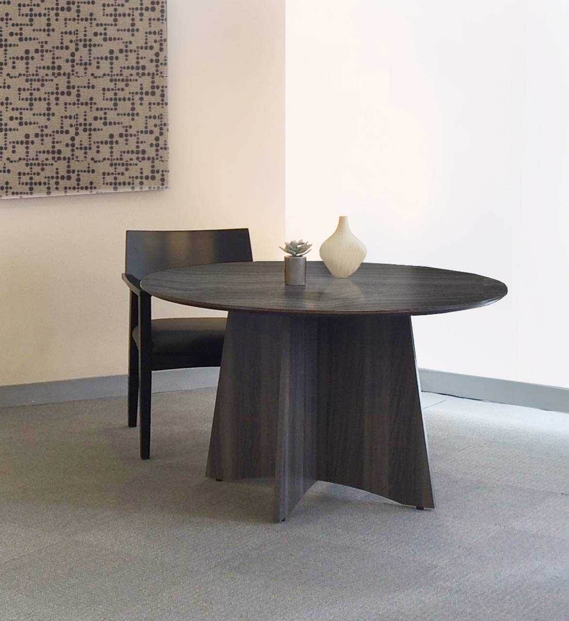 Mayline Mncr48Lgs Medina Laminate Conference Table 48 Dia. X 29 1/2H Gray Steel