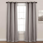 Lush Decor Sheer Grommet Curtains With Insulated Blackout Lining, Window Curtain Panels, Pair, 38''W X 95''L, Dark Gray - Curtai