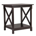 Topeakmart End Table with Storage Shelf in Classic X-Design, 2 Tier Strong Sofa Side Table for Living Room, 18 D x 20 W x 22 H I