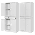 Letaya Metal Garage Storage Cabinet With Drawer,4 Door Tool Cabinet With Lock-2 Adjustable Shelves For Garage Home Office Utilit