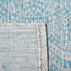 Safavieh Courtyard Collection Accent Rug - 2'3' X 5', Light Grey & Aqua, Non-Shedding & Easy Care, Indoor/Outdoor & Washable-Ideal For Patio, Backyard, Mudroom (Cy8734-37112)