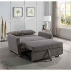 Lilola Home Justine 54" Brown Corduroy Convertible Sleeper Loveseat