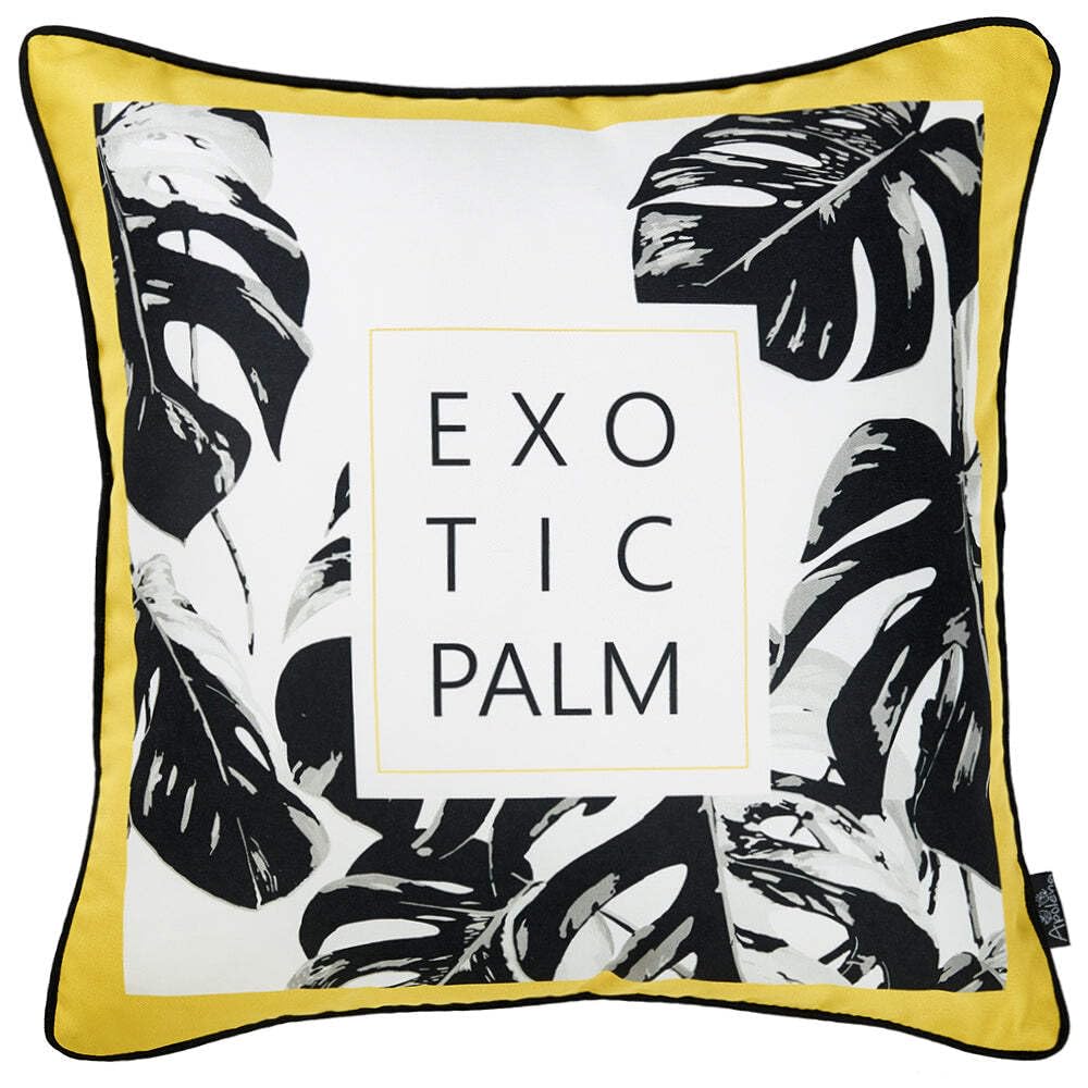 HomeRoots Multi Polyester 18'x 18' Tropical Exotic Palm Squares Decorative Throw Pillow Cover