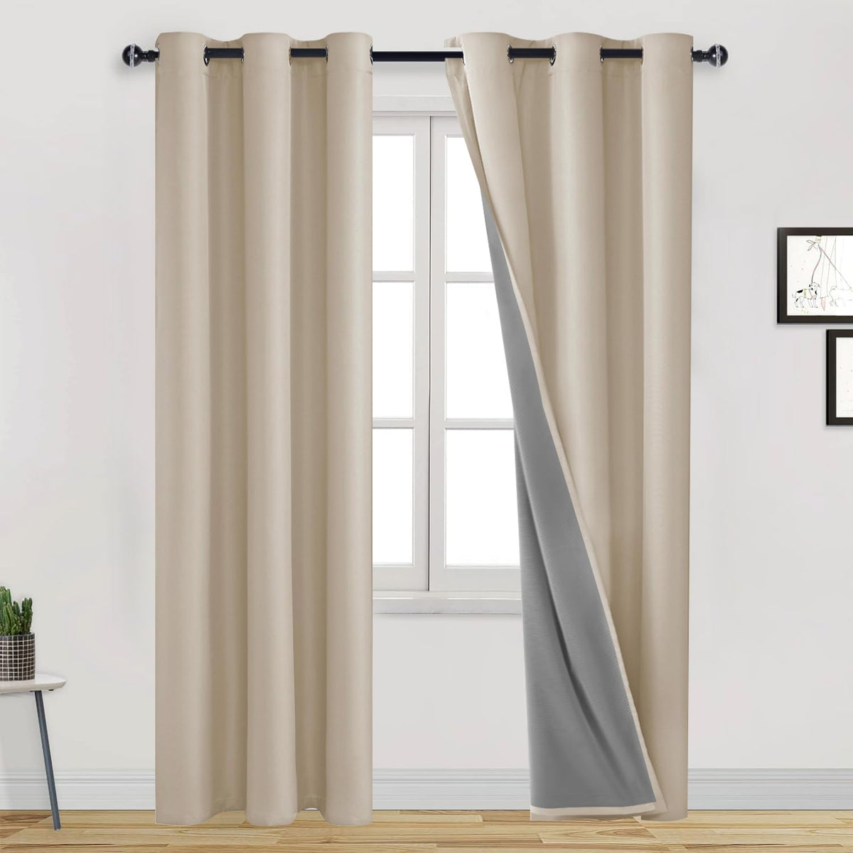 Dwcn 100% Blackout Curtains For Bedroom 84 Inch Length Thermal Insulated 2 Panels Draperies Set Of 2 Panels Grommet Top With Bla