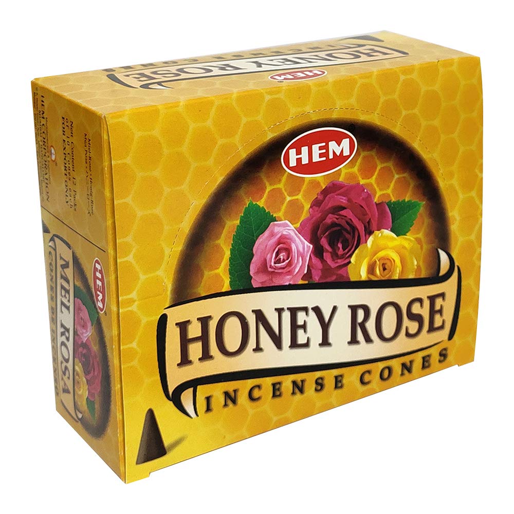 TRUMIRI Incense Cone Holder Bundle with 12 Honey Rose Incense Cones - Approx 120 Cones Total