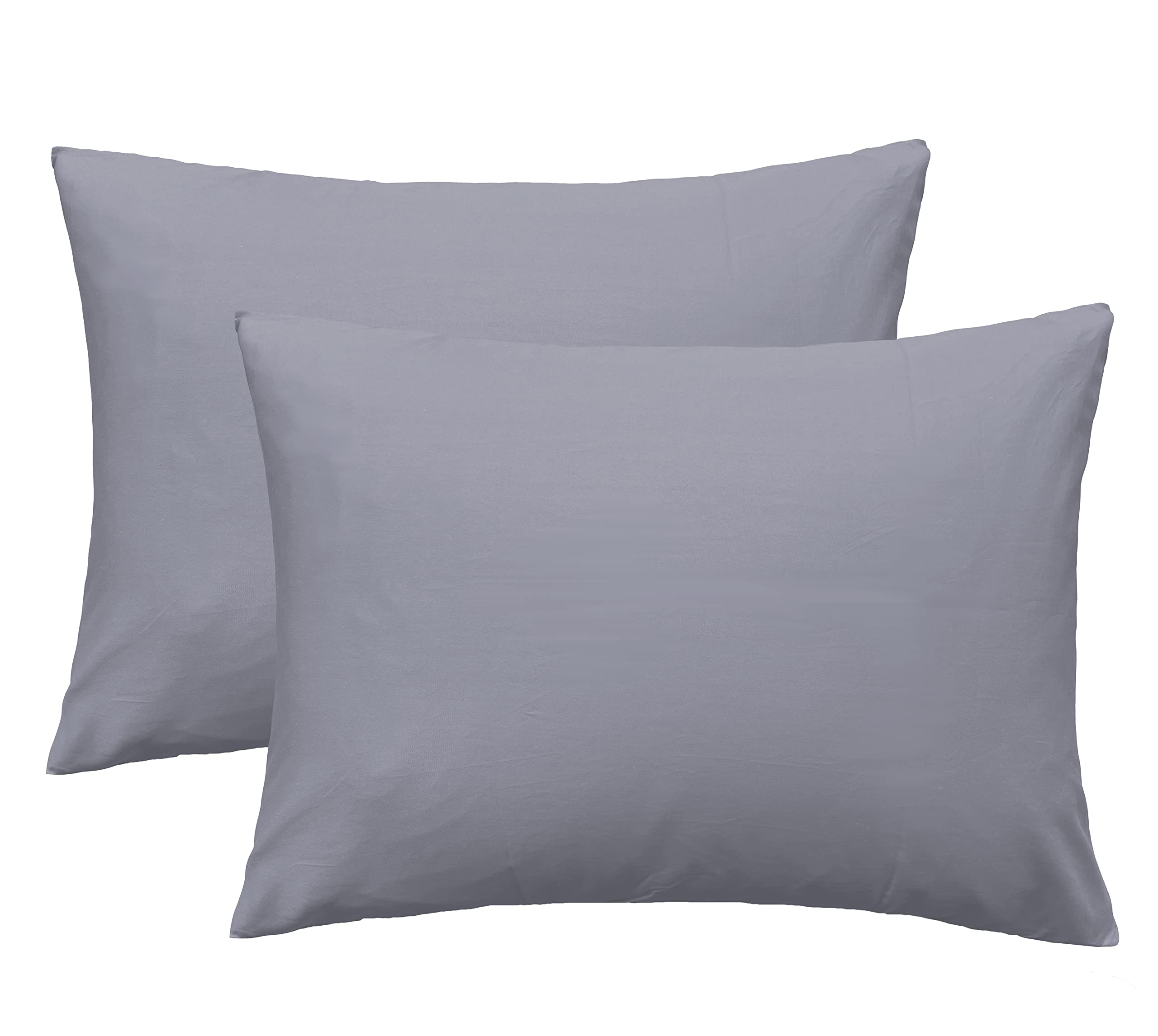 Imaylex Soft 100% Egyptian Cotton Zipper Pillow Case, Cozy And Lightweight Pillowcase, Set Of 2, Light Grey, Standard, 20' X 26