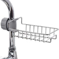 MorivaHomes Stainless Steel Adjusting Multifunctional Kitchen Sink Organizer Faucet Sponge Holder, Hanging Sink Organizer Caddy
