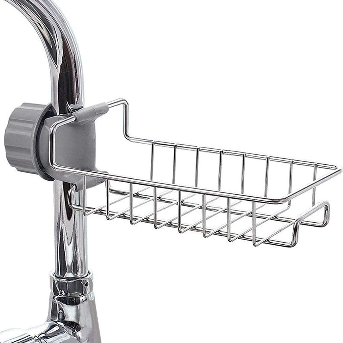 MorivaHomes Stainless Steel Adjusting Multifunctional Kitchen Sink Organizer Faucet Sponge Holder, Hanging Sink Organizer Caddy