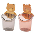 OXGO Toothbrush Holder Tumbler Stand Rack Shelf Wall Mounted with Self Adhesive Teddy Bear Magic Sticker No Need to Drill Bathro