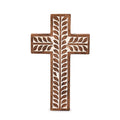 NIRMAN Mango Wood Religious Catholic Cross Wall Hanging Floral Carvings Living Room Home D  cor for Entryway Office Living Room 