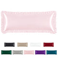 Homiest Ruffle Satin Body Pillow Cover, Silky Satin Body Pillowcase with Envelope Closure, Luxury & Ultra Soft Body Size Pillow 