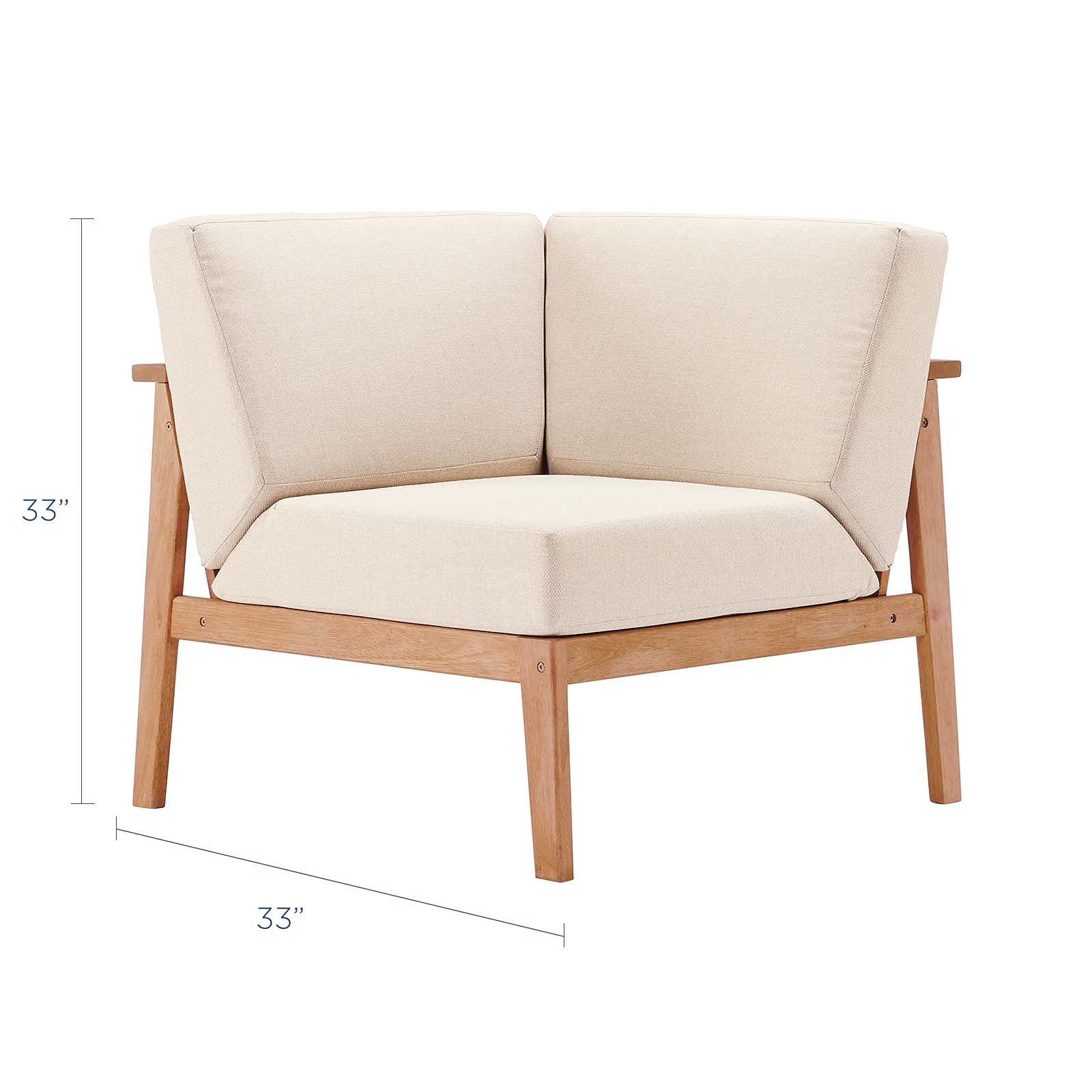 Modway Eei-3680-Nat-Tau Sedona Corner Chair, Natural Taupe
